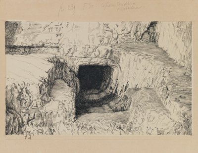 外観から見た丸い石、主イエス・キリストの生涯のイラスト（紙にインク） 作： James Jacques Joseph Tissot