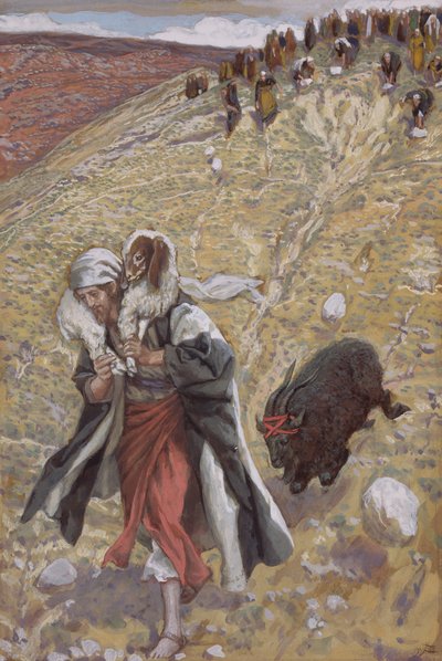 スケープゴート、「キリストの生涯」のイラスト、1886-94年（板紙にトイレとガッシュ） 作： James Jacques Joseph Tissot