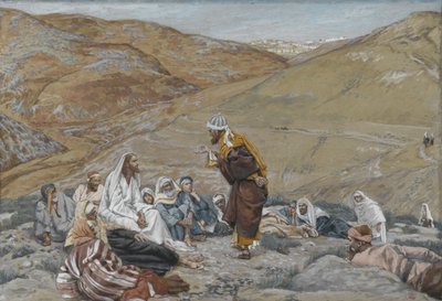 スクライブはイエスを誘惑するために立った、私たちの主イエス・キリストの生涯からのイラスト、1886-94（紙の黒鉛の上にトイレ） 作： James Jacques Joseph Tissot