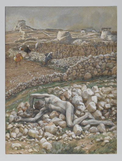 ぶどう園の息子、「主イエス・キリストの生涯」のイラスト（紙にグラファイトの上に水彩） 作： James Jacques Joseph Tissot