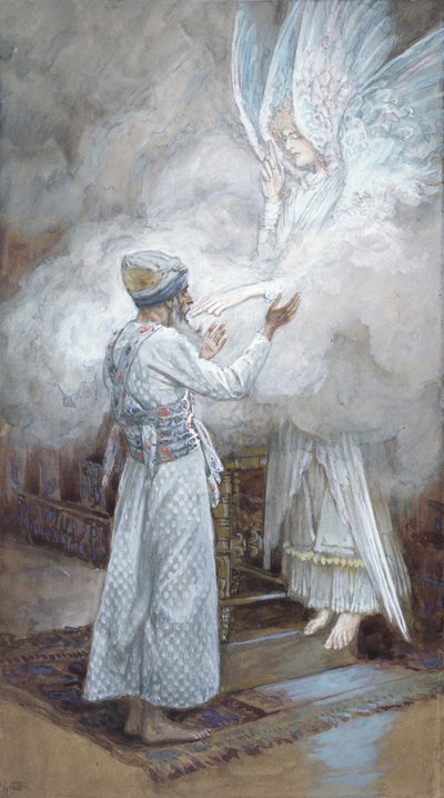 ザカリアの幻想、キリストの生涯の挿絵、1886-94年（板紙にトイレとガッシュ） 作： James Jacques Joseph Tissot