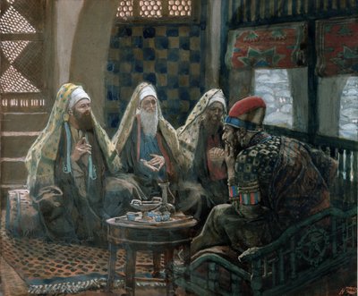 賢者とヘロデ、「キリストの生涯」のイラスト、1886-94年（板紙にトイレとガッシュ） 作： James Jacques Joseph Tissot
