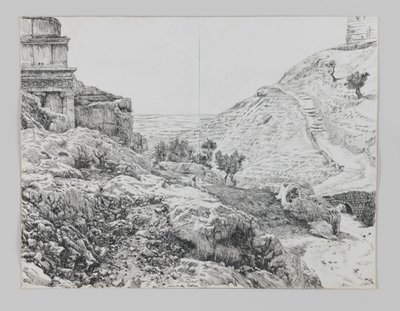 アブシャロムの墓、ヨシャファトの谷、主イエス・キリストの生涯のイラスト 作： James Jacques Joseph Tissot