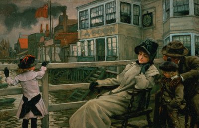 1878年頃のフェリー待ち 作： James Jacques Joseph Tissot