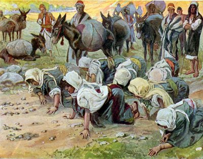 アビゲイルはダビデの前にひざまずきます、ティソ-聖書 作： James Jacques Joseph after Tissot