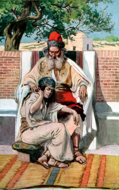 デイビッドとアビシャグJジェームスティソ-聖書 作： James Jacques Joseph after Tissot