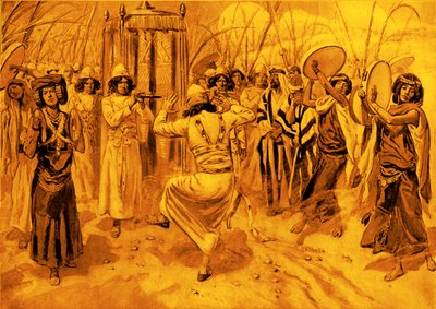 ティソの箱舟の前で踊るダビデ-聖書 作： James Jacques Joseph after Tissot