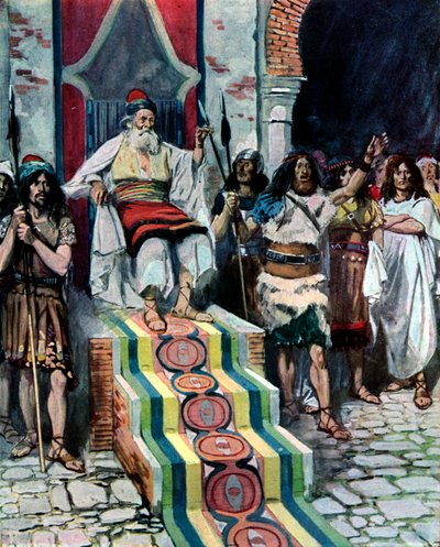 ダビデはメッセンジャーが到着するのを見ます、ティソ-聖書 作： James Jacques Joseph after Tissot