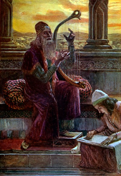 デイビッドがジェームズティソの歌-聖書 作： James Jacques Joseph after Tissot