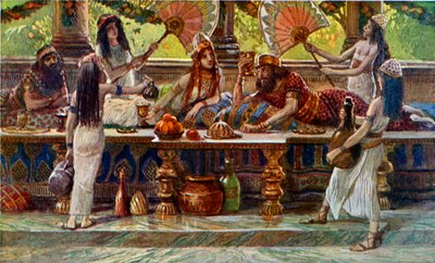 ティソ-聖書による王とのエステルごちそう 作： James Jacques Joseph after Tissot