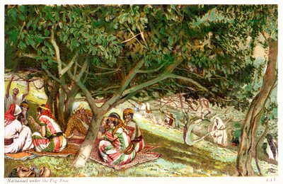 イチジクの木の下のナタナエル-セントジョン、聖書 作： James Jacques Joseph after Tissot