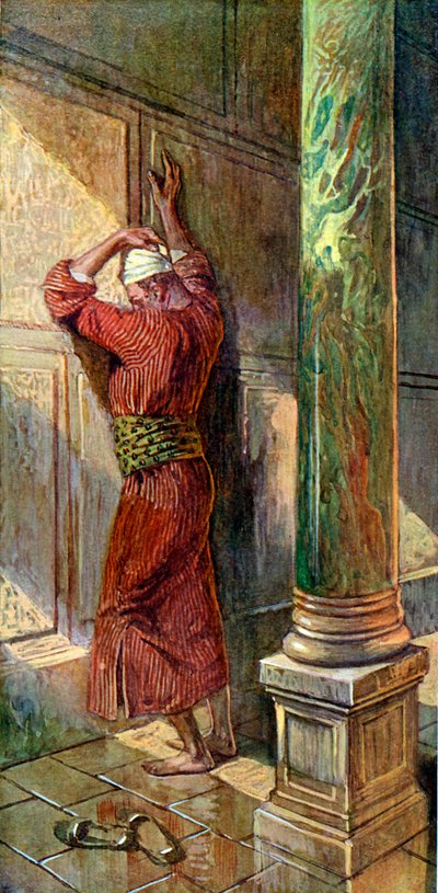 Jジェームスティソ-聖書による寺院での祈り 作： James Jacques Joseph after Tissot