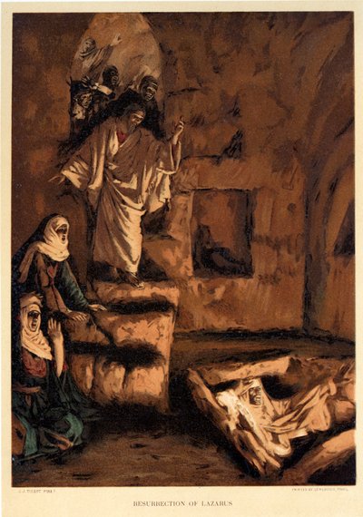 ラザロの復活-聖ヨハネ、聖書 作： James Jacques Joseph after Tissot