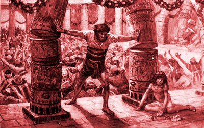 サムソンはティソによって柱を置きます-聖書 作： James Jacques Joseph after Tissot