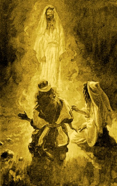 サウルとエンドアの魔女、ティソ-聖書 作： James Jacques Joseph after Tissot