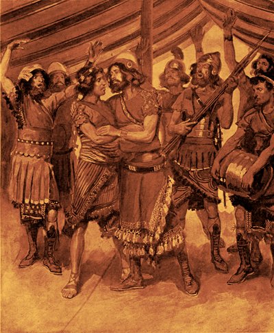 ジョナサンとデビッドの友情-聖書 作： James Jacques Joseph after Tissot
