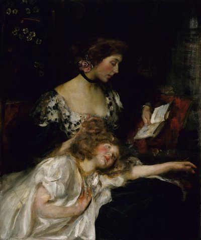 母と子のレディ・シャノンとキティ、カリフォルニア州。 1900～1910年。 作： James Jebusa Shannon