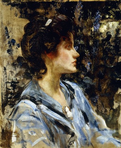 青の若い女性-ミス・H・ストロム、 作： James Jebusa Shannon