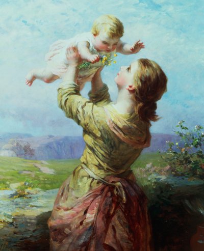 彼女は見つめながら、そしてまだ新しい喜びで 作： James John Hill