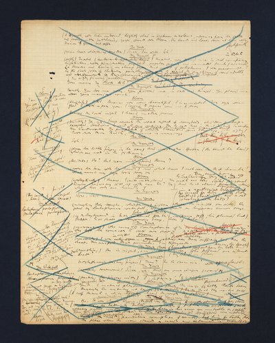 1920年7月から12月にかけて、パリのユリシーズの「キルケ」エピソードの直筆原稿（ペンとインクと紙に鉛筆）（490419も参照） 作： James Joyce