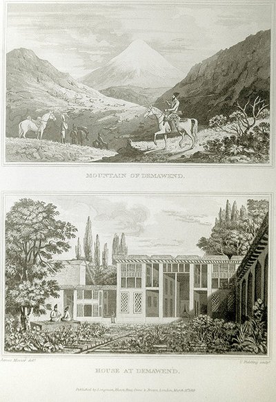 デマベンドの山と家、1818年 作： James Justinian Morier