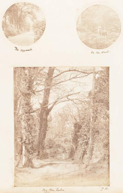 アプローチ、森の中、湖畔、1853-56年。 作： James Knight