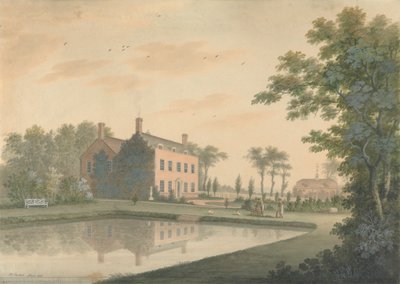 作業中の庭師と Ringmer の家の南のビュー 作： James Lambert  of Lewes