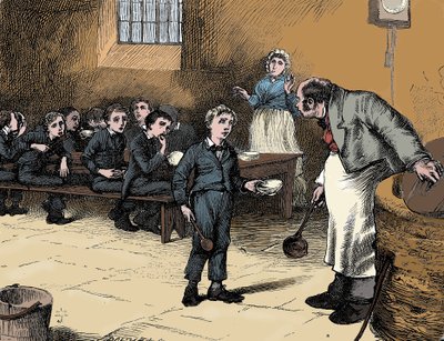 チャールズディケンズによるオリバーツイストのシーン、1836 作： James Mahoney