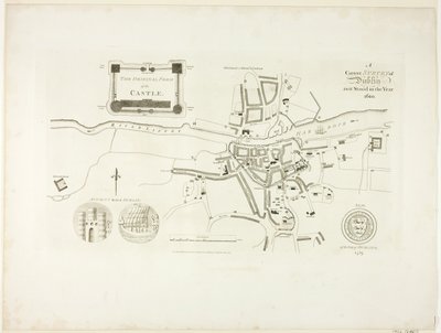 1610 年当時のダブリンの正確な測量 作： James Malton