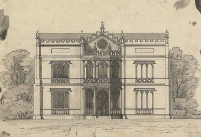 図案 21 の準備図、田舎の隠れ家のための図案集のプレート 19 作： James Malton