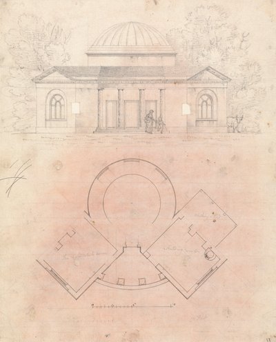 図案 24 の準備図、田舎の隠れ家のための図案集の図版 27 作： James Malton
