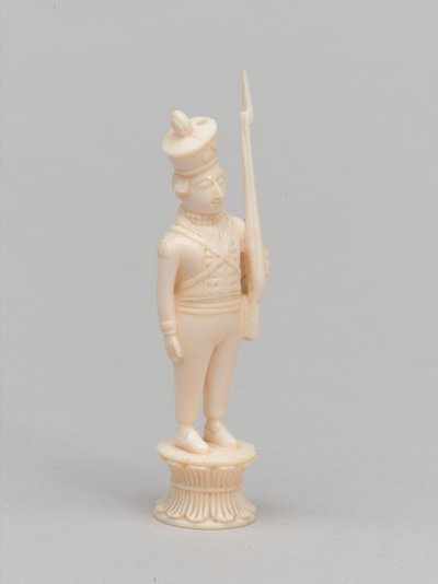 白いポーン、チェスの駒、インド、1820年頃 作： James McLachlan Nairn