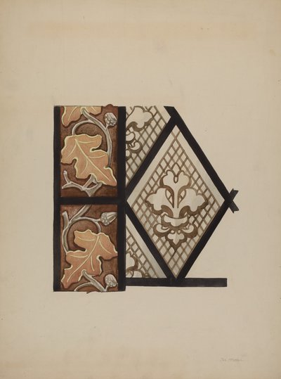 塗装されたガラス窓、c。 1937年。 作： James McLellan