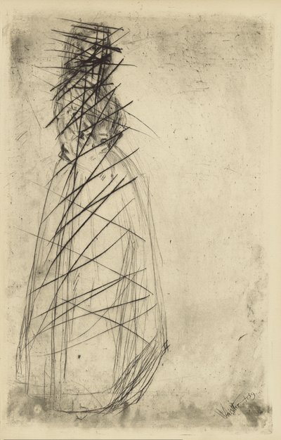 [76] Whistler - Fumette Standing によるキャンセルされたプレートからの印象。 作： James Abbott McNeill Whistler