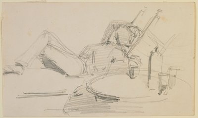 ベッドに横たわる男性 作： James Abbott McNeill Whistler