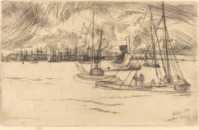 トルハウスから見たアムステルダム 作： James Abbott McNeill Whistler
