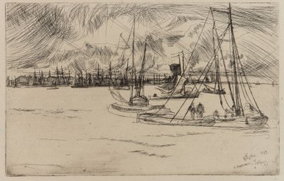 アムステルダム、トルハウスから 作： James Abbott McNeill Whistler
