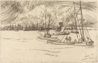 トルハウスから見たアムステルダム 作： James Abbott McNeill Whistler