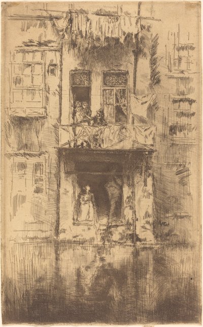 バルコニー、アムステルダム 作： James Abbott McNeill Whistler