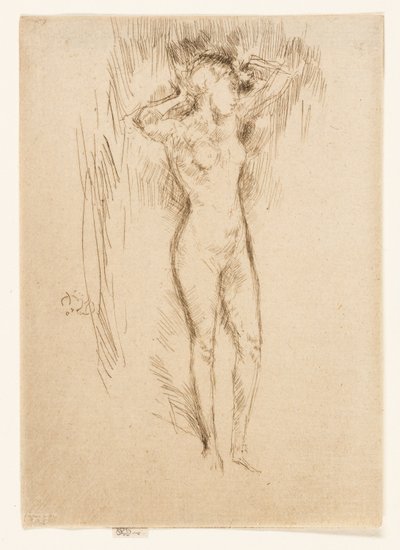 髪を束ねる 作： James Abbott McNeill Whistler