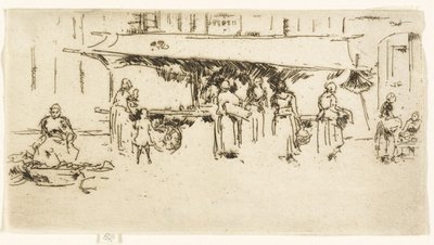 ブース、マーケットプレイス、ロシュ 作： James Abbott McNeill Whistler