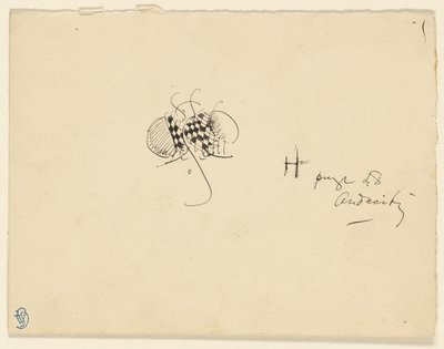 市松模様の羽を持つ蝶 作： James McNeill Whistler