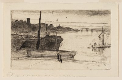 チェルシー橋と教会 作： James Abbott McNeill Whistler