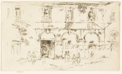 ブールジュ、聖アウグスティヌス修道院の中庭 作： James Abbott McNeill Whistler
