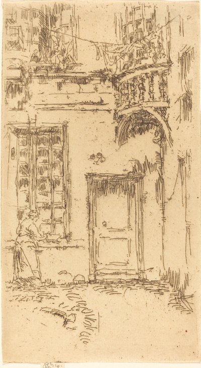 中庭、Rue P.L. クーリエ 作： James Abbott McNeill Whistler