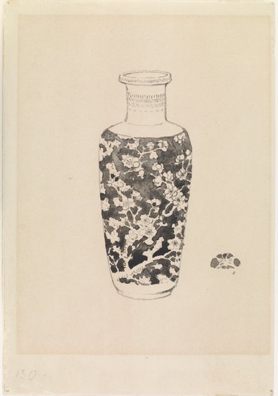 首の太い円筒形の花瓶 作： James Abbott McNeill Whistler