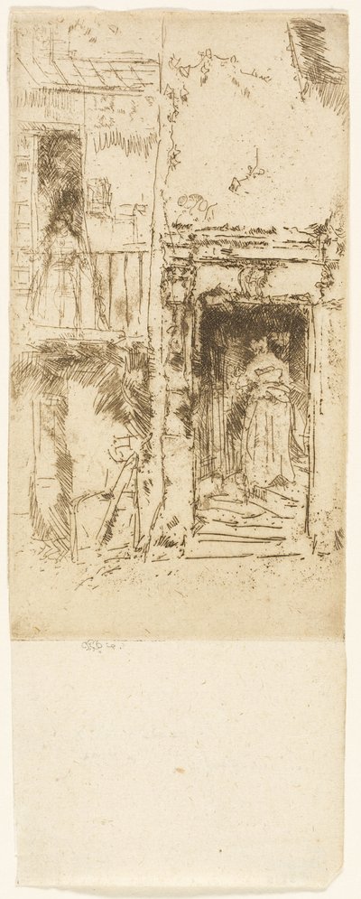 戸口、厩舎 - Loches 作： James Abbott McNeill Whistler