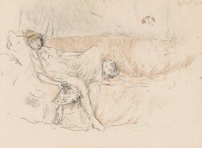 ドレープフィギュア、リクライニング 作： James Abbott McNeill Whistler