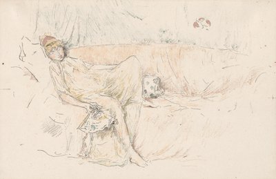 ドレープドフィギュア、リクライニング 作： James McNeill Whistler