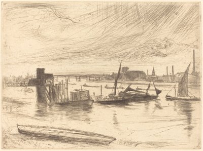 早朝、バタシー 作： James Abbott McNeill Whistler